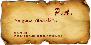Porgesz Abdiás névjegykártya
